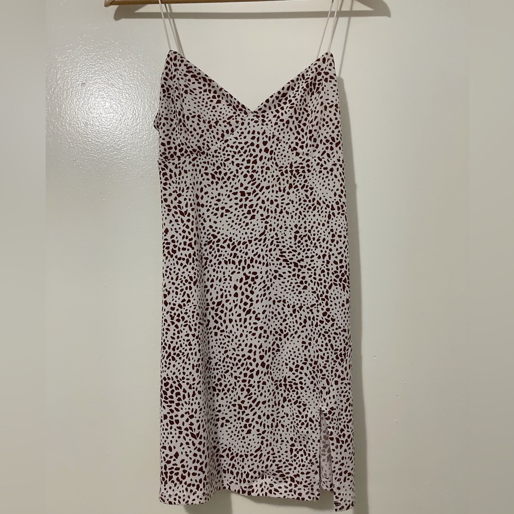 Lightweight slip dress brown leopard